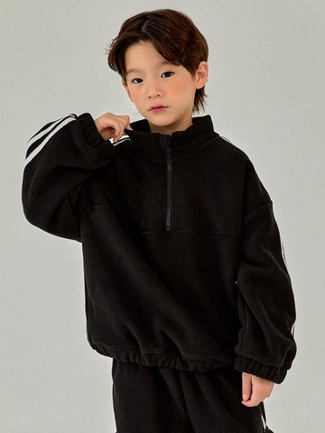 Fleece-lined Oversized Anorak Jacket [BLACK] (S-JM)