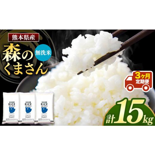 ふるさと納税 熊本県 玉名市 森のくまさん 無洗米 15kg （5kg×3袋）×3回