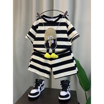 男童夏裝套裝2025新款洋氣寶寶痞帥短袖衣服兒童夏天季網紅兩件套