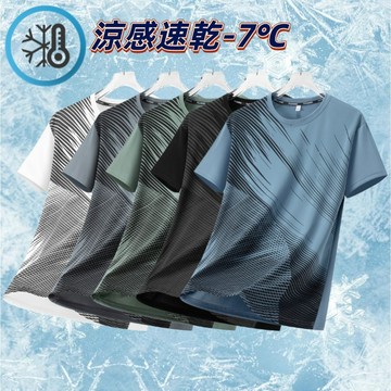 夏季透氣短袖 涼感短袖 排汗衫 彈力速乾衣 休閒短袖上衣 運動短袖 跑步短袖 健身短袖 冰絲短袖  短t男 排汗衣