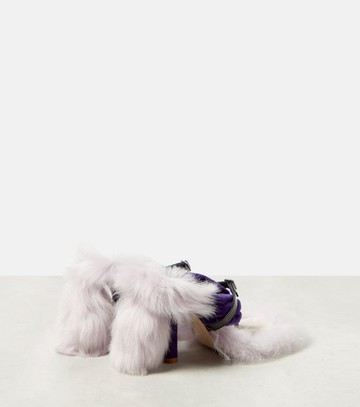 Burberry Step Post Shearling-trimmed sandals