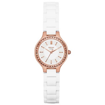 DKNY 低調巴黎簡約都會腕錶-玫瑰金x白-NY2251-30mm