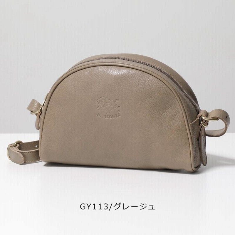 IL BISONTE ショルダーバッグ ハーフムーン ロゴ レザー IL BISONTE