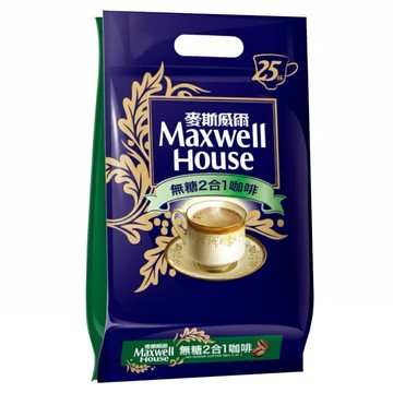 麥斯威爾無糖2合1咖啡  11g  25包  1袋
