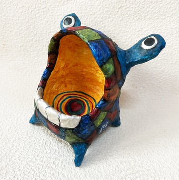 手工收納娃娃/大嘴怪先生10號（彩色）