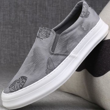 厚底一腳蹬帆布鞋老北京男鞋春季透氣休閑懶人鞋潮流百搭男士板鞋