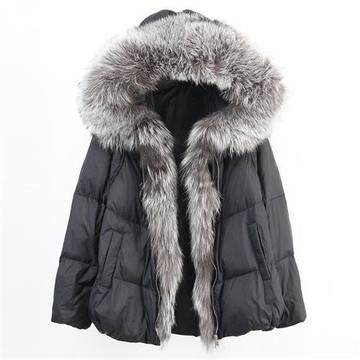 【巴黎精品】現貨+預購 頂級真狐狸毛領真羽絨外套白鴨絨外套羽絨衣秋冬大碼休閒女裝-連帽女外套6色a1ld46