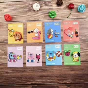 ✨臺灣出貨✨BT21胸針 BTS徽章 防彈少年團胸章 套裝徽章  掛牌應援周邊