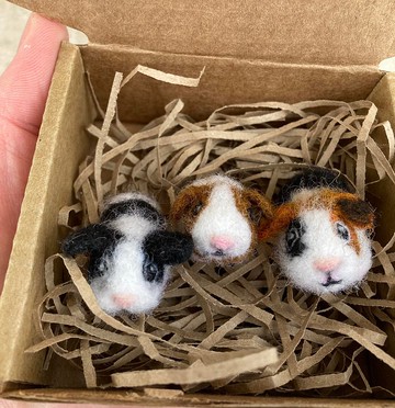 用於玩具屋的微型個性化豚鼠定制微型氈制羊毛複製品