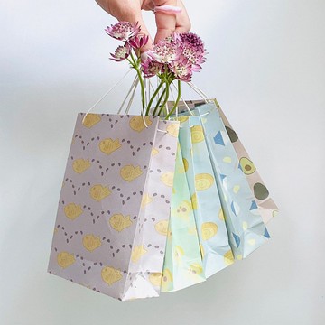 // 可自選5種圖案 // 10種食物紙袋 (附側寬與提把)