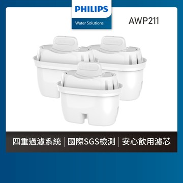 【飛利浦 Philips】AWP211 通用超濾多重過濾濾芯(兩盒)共6入-適用ADD5910/5980