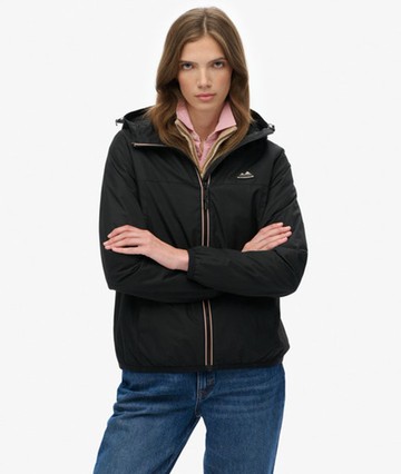 Superdry Women's Essential Tri Windbreaker Jacket Black Size: 8