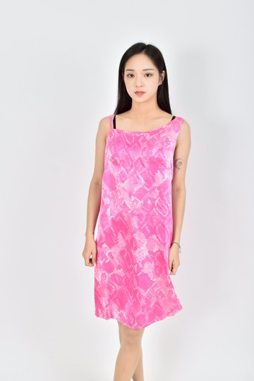 (M) 呂芳智春夏緞面無袖粉色洋裝