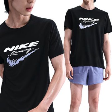 Nike As M Nk Df Uv Rn Enrgy Miler S 男款 黑色 防曬 短袖 HV2136-010