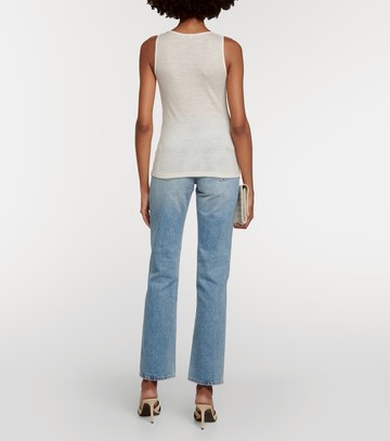 Saint Laurent Cassandre ribbed-knit wool tank top