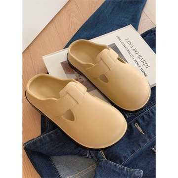 細細條 韓版百搭勃肯鞋女學生春夏時尚eva防水防滑外穿休閑平底鞋