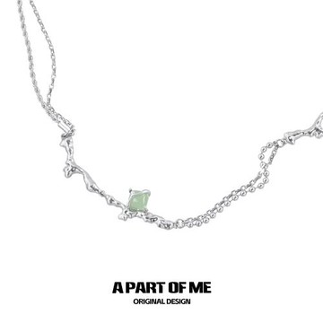 萬物有靈/冷淡破碎 原創新中式東陵玉石項鏈高級感鎖骨鏈男女