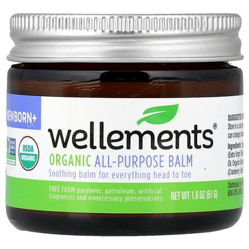 Wellements, 有機多功能潤膚膏，新生兒及以上適用，1.8 盎司（51 克）