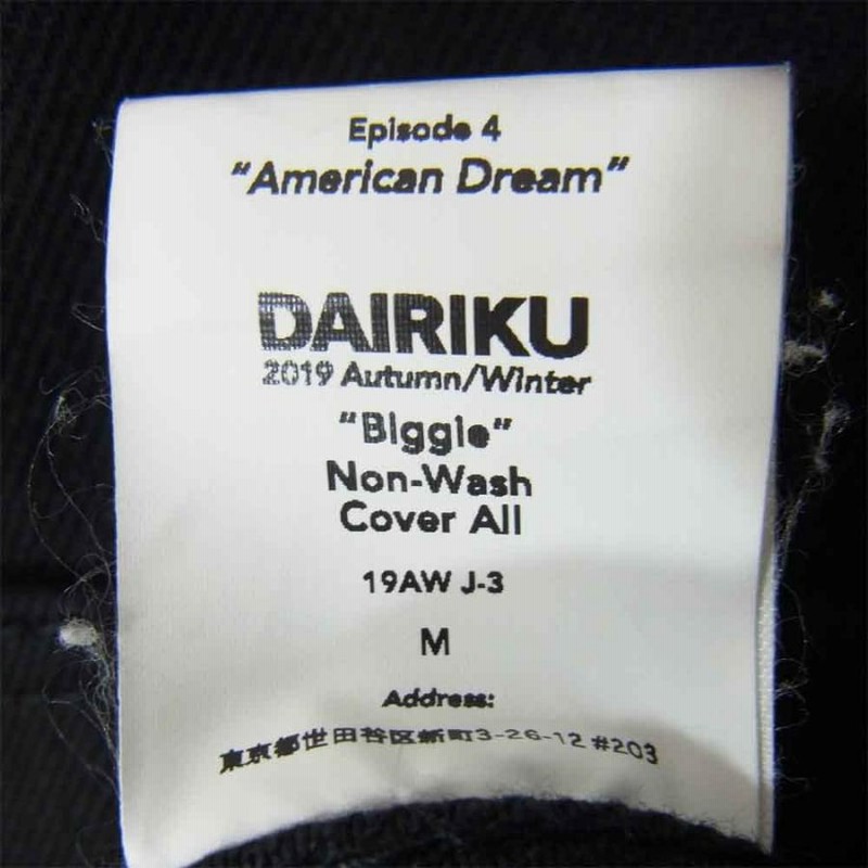 ダイリク DAIRIKU 19AW J-3 American Dream Biggie ノン