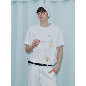 PSO Brand男裝女裝【遮熱涼感】索羅娜可愛涂鴉派對圓領短袖T恤