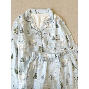 少女可愛卡通印花睡衣女春秋款網紅風開衫長褲家居服大碼套裝外穿