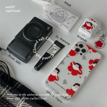 整日不營業「小紅花舞」譚阿梨聯名可愛ins風透明適用于17promax禮物生日手機殼全包16pro蘋果硅膠保護套軟殼