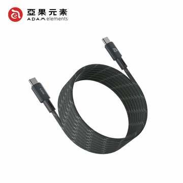 【亞果元素】MS200 USB-C to USB-C 60W 磁吸收納編織充電線 2M-灰