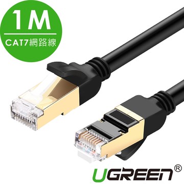 綠聯 CAT7網路線  F/FTP版 黑色 1M