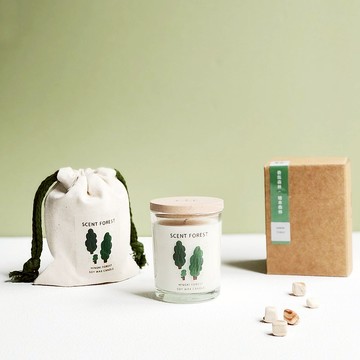 【融蠟燈可用】天然精油大豆香氛蠟燭80g - 檜木森林