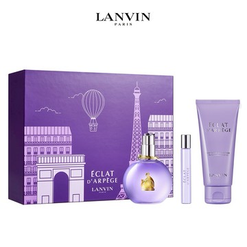 【LANVIN浪凡】光韻淡香精禮盒(淡香精100ml+香水筆7.5ml+身體乳100ml.附紙袋)