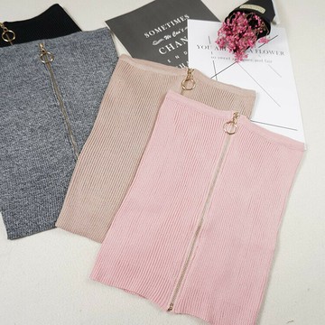 鐵環拉鍊針織背心【C-016】春夏新款性感貼身上衣 平口背心 針織上衣 打底上衣 平口上衣  無袖上衣 PAPi批發