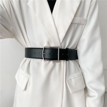 高級感真皮腰帶女ins風寬裝飾配毛衣外套大衣裙子腰封百搭皮帶潮