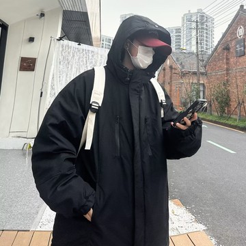 外套男 衝鋒衣 防水 保暖 冬季 男裝 連帽外套 麵包服 韓版 寬鬆 棉襖 外套潮