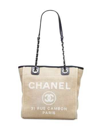 CHANEL Pre-Owned - 2011 mini Deauville two-way bag - women - Canvas/Leather - One Size - Neutrals