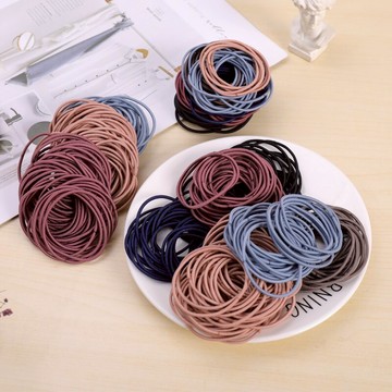 橡皮筋高彈力耐用頭發圈女成年簡約皮繩女扎頭發韓版女孩彩色頭繩