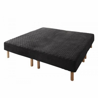 ベッド 大型マットレスベッド ELAMS ボンネルコイル マイクロファイバータイプセット クイーン 脚22cm サイレントブラック