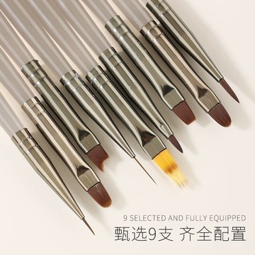 💗台灣出貨💗日式冰黑美甲刷帶蓋美甲筆刷彩繪拉線漸變暈染美甲筆美甲店專用筆