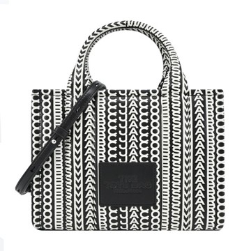 [平輸版] 【MARC JACOBS】 MINI TOTE小羊皮浮雕壓印兩用托特包(黑)真品平輸