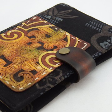 皮革古布筆記手帳書札書衣-如意雲龍(黑)