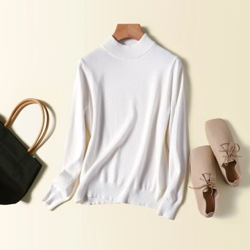 每日穿著也想擁有 100% 純棉內衣針織 高領毛衣 11色可選 燕麥白 211001-01