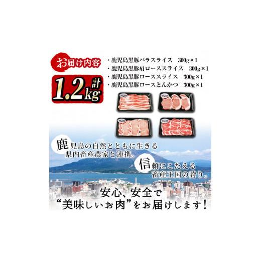 ふるさと納税 鹿児島県 志布志市 鹿児島黒豚バラエティセット＜計1.2kg＞ a6-019