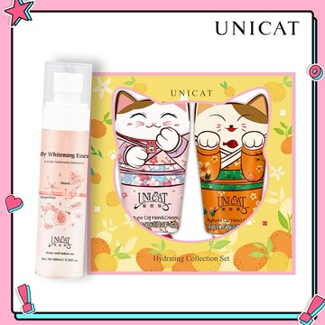 【UNICAT 變臉貓】獨家1+1禮物｜橙心橙意 招財貓護手霜禮盒(40mlx2入)+橙花柚子身體護理油100ml