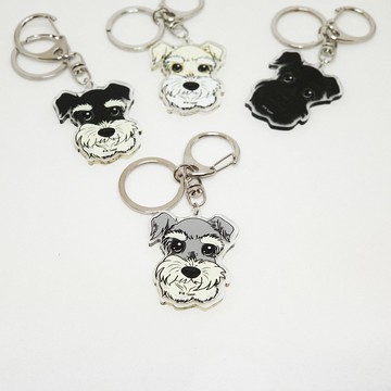 雪納瑞 自創犬貓多圖樣 雙面 壓克力鑰匙圈 / 吊飾 / 吊牌