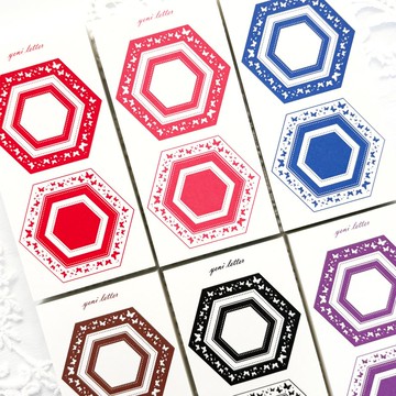 蝴蝶六角標籤貼紙