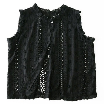 百搭鏤空刺繡背心072289