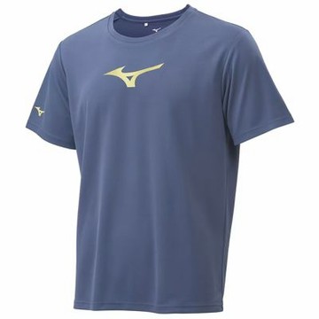 MIZUNO 美津濃 短袖上衣 男 吸濕排汗 抗紫外線 復古藍 32TAD00512