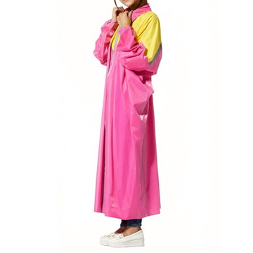 Twin Dragon 雙龍牌 爵色耐磨前開雨衣 超防水10000+mm耐水壓 加厚耐磨50% 簡約時尚風  蜜桃紅  加長型(135 x 86cm)