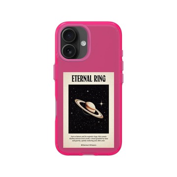 iPhone 16 Clear 粉漾桃 - Valentine's Day Collection - 土星環：永恆的守護