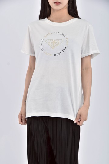 (S) roxy印花白色短袖上衣