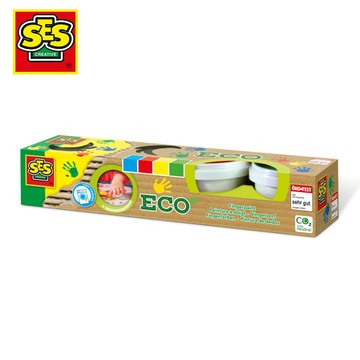 荷蘭SES 幼兒手指畫彩繪顏料組-ECO環保顏料組4色x110ml-24926 手指畫 指印畫 塗鴉 彩繪 小孩勞作